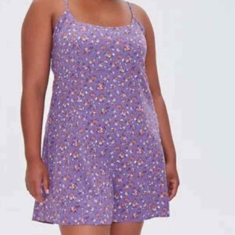 Purple Floral Mini Dress